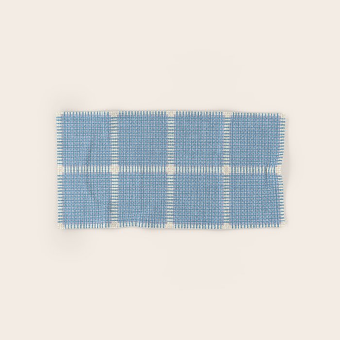 Woven Cross Check Seaside Blue x Cream x Lavender Bath Towel Gallery Image 1