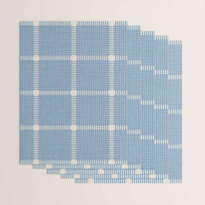 Woven Cross Check Seaside Blue x Cream x Lavender Wrapping Paper Gallery Image 3