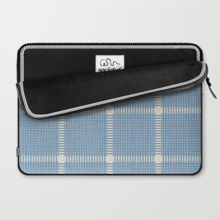 Woven Cross Check Seaside Blue x Cream x Lavender Laptop Sleeve Gallery Image 2
