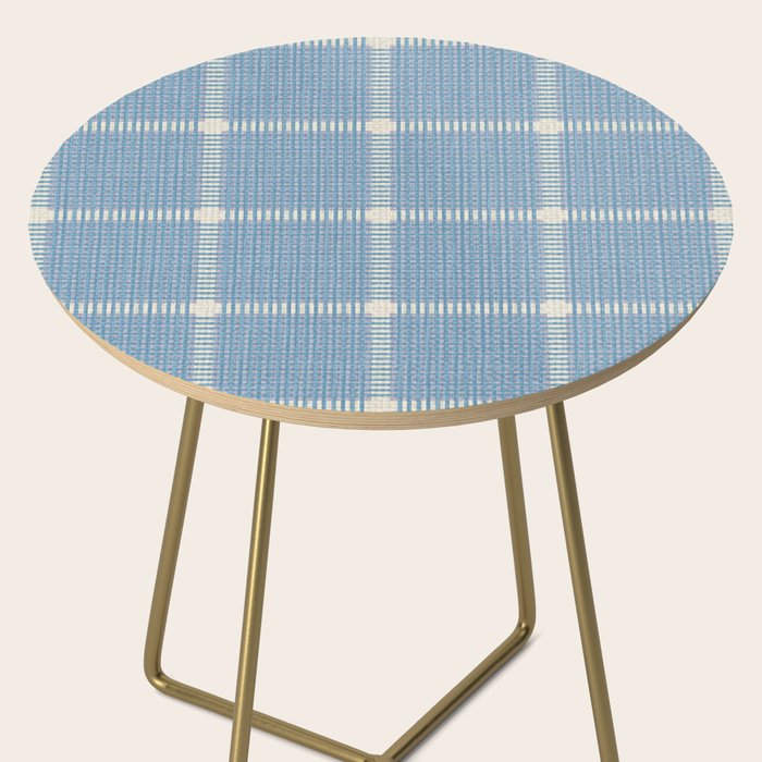 Woven Cross Check Seaside Blue x Cream x Lavender Side Table Gallery Image 2