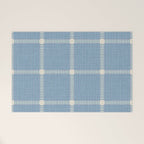 Woven Cross Check Seaside Blue x Cream x Lavender Welcome Mat Gallery Image 1