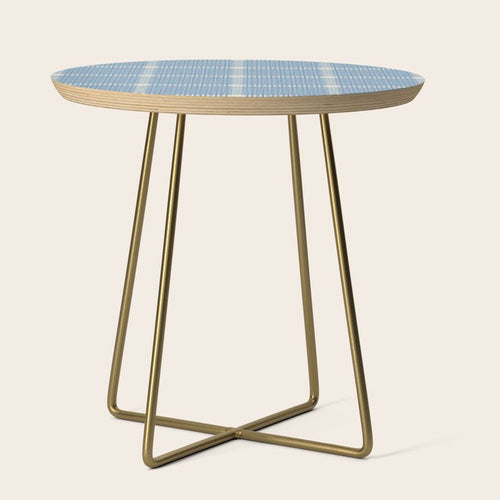 Woven Cross Check Seaside Blue X Cream X Lavender Side Table Gallery Image 1