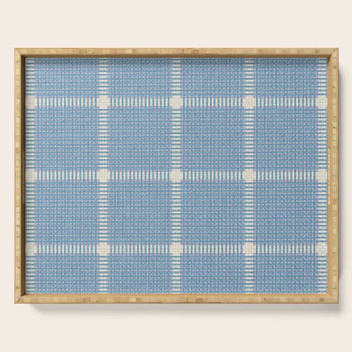 Woven Cross Check Seaside Blue x Cream x Lavender Serving Tray Gallery Image 1