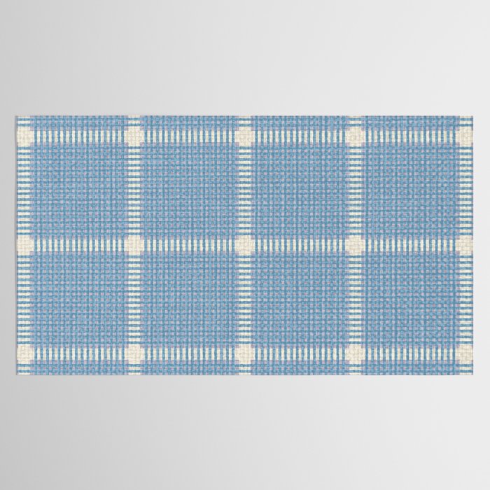Woven Cross Check Seaside Blue x Cream x Lavender Tablecloth Gallery Image 2