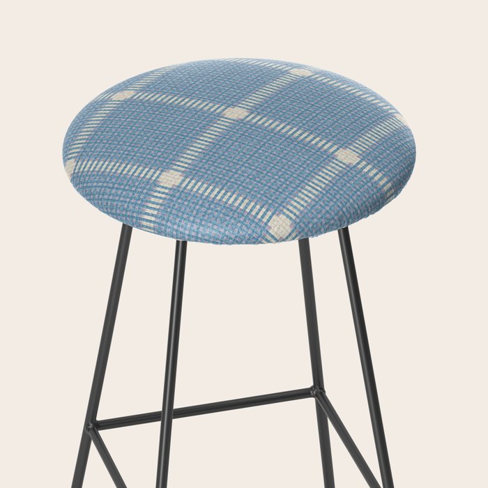 Woven Cross Check Seaside Blue x Cream x Lavender Stool Gallery Image 2