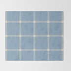 Woven Cross Check Seaside Blue x Cream x Lavender Throw Blanket Gallery Image 2
