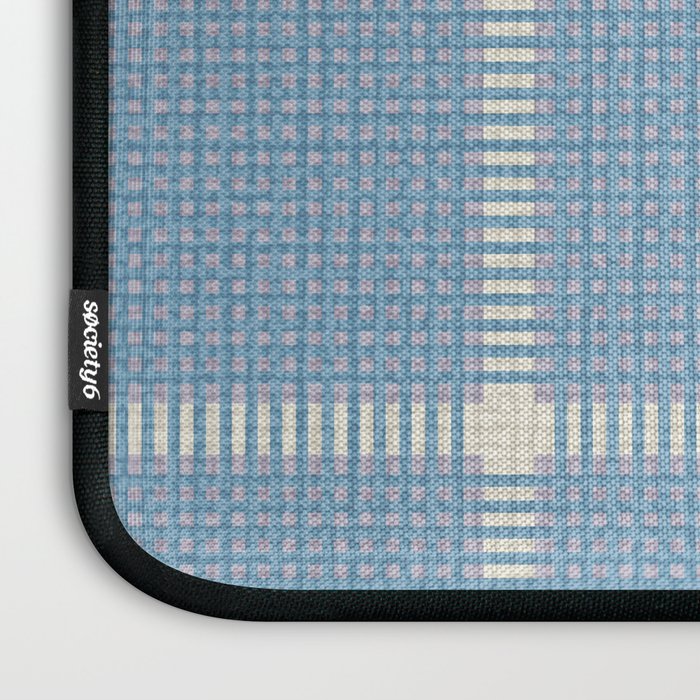 Woven Cross Check Seaside Blue x Cream x Lavender Laptop Sleeve Gallery Image 3