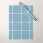 Woven Cross Check Seaside Blue x Cream x Lavender Wrapping Paper Gallery Image 1
