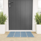 Woven Cross Check Seaside Blue x Cream x Lavender Welcome Mat Gallery Image 3