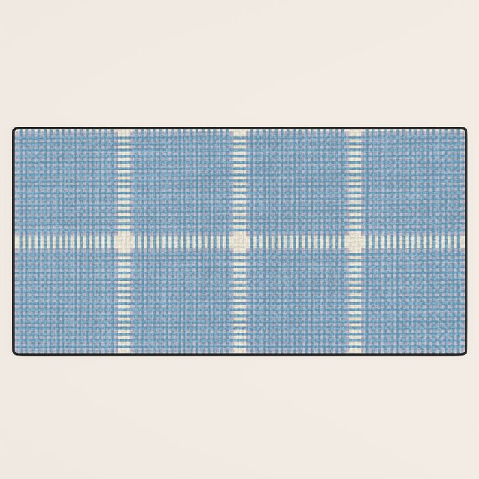 Woven Cross Check Seaside Blue x Cream x Lavender Desk Mat Gallery Image 3