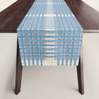 Woven Cross Check Seaside Blue x Cream x Lavender Table Runner Gallery Image 1