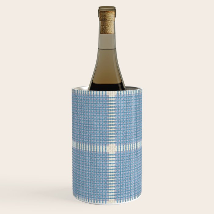 Woven Cross Check Seaside Blue x Cream x Lavender Wine Chiller Gallery Image 2