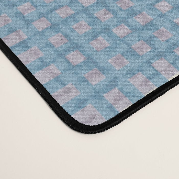 Woven Cross Check Seaside Blue x Cream x Lavender Desk Mat Gallery Image 4