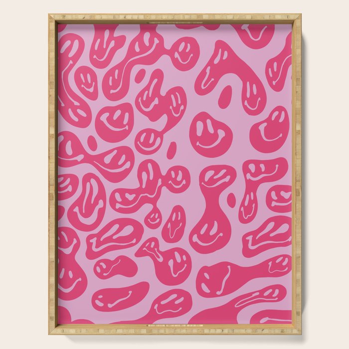Hot Pink Dripping Smiley Serving Tray Gallery Image 1