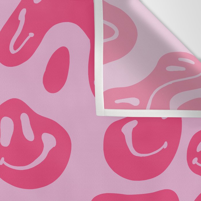 Hot Pink Dripping Smiley Wall Tapestry Gallery Image 3