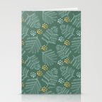 Winter & Woodsy Pine Trees in Forest Green Stationery Card Gallery Image 2