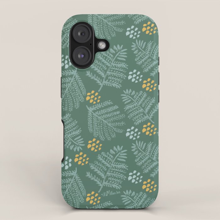 Winter & Woodsy Pine Trees in Forest Green iPhone Case Gallery Image 1