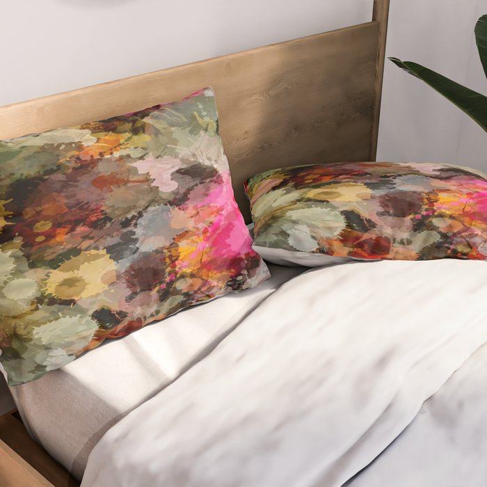 Paint Splatter Bouqet  Pillow Sham Gallery Image 2