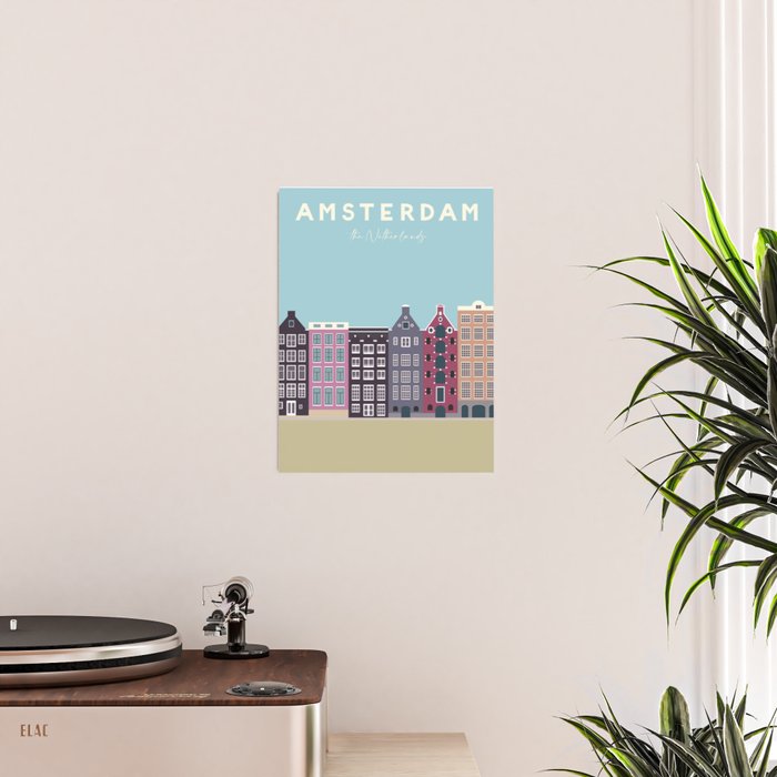 Amsterdam, the Netherlands Travel Poster Poster Gallery Image 2