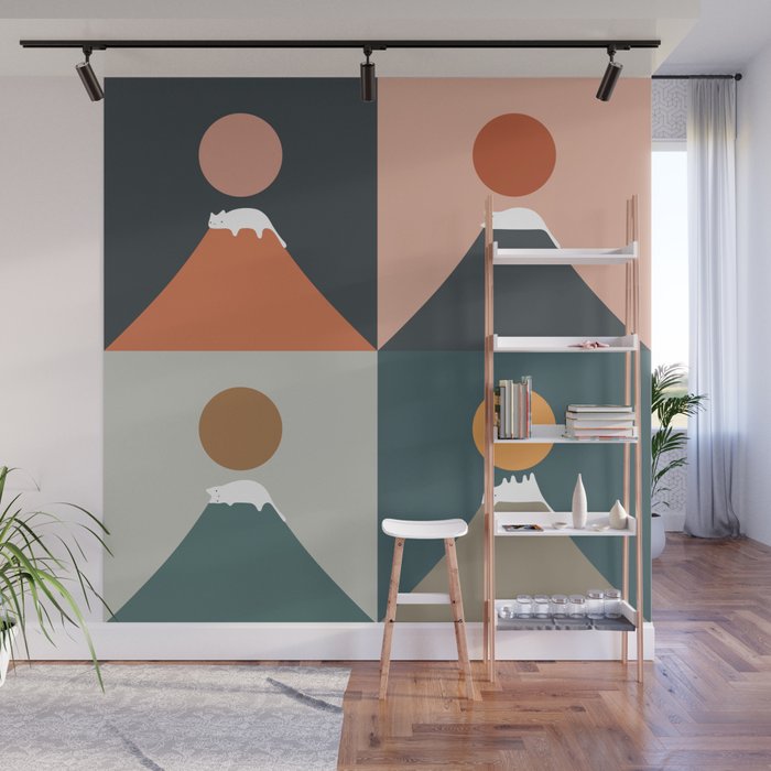 Meow Fuji 2x2 Wall Mural Gallery Image 1