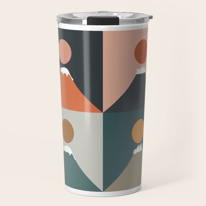 Meow Fuji 2x2 Travel Mug Gallery Image 1