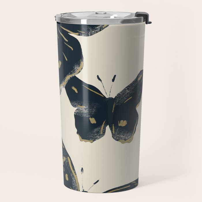 Black Butterflies 2 Travel Mug Gallery Image 2