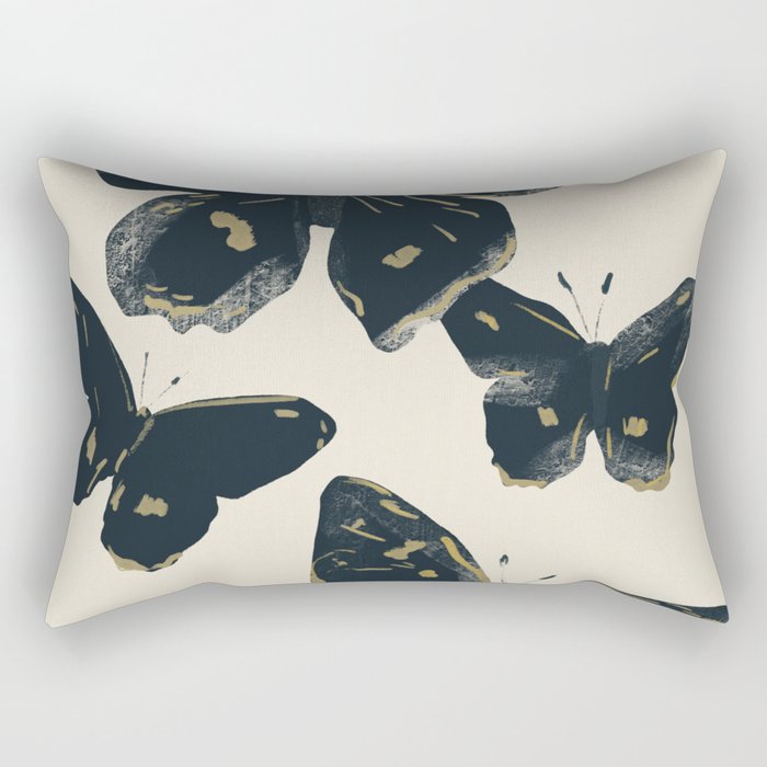 Black Butterflies 2 Rectangular Pillow Gallery Image 2