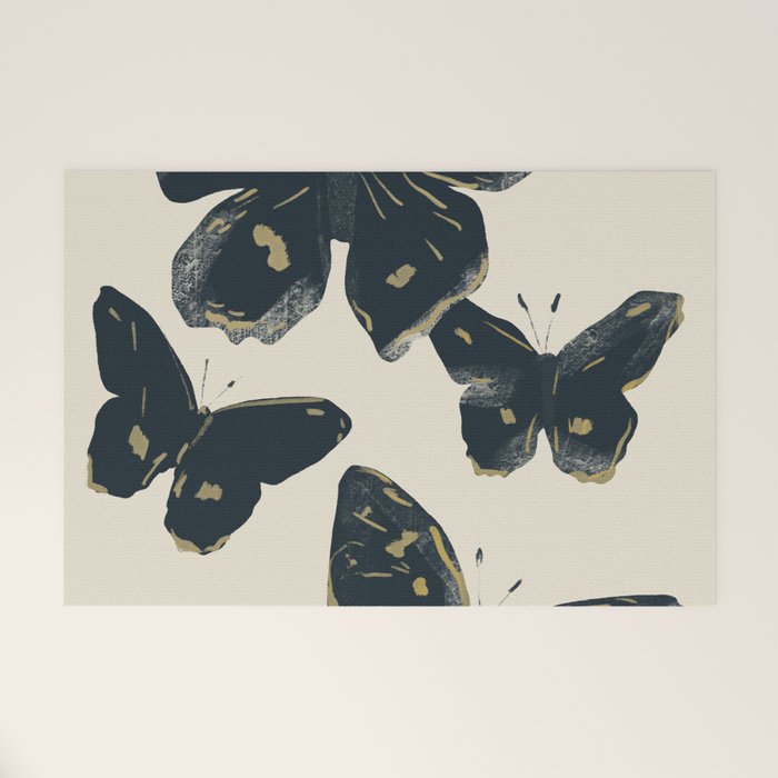 Black Butterflies 2 Welcome Mat Gallery Image 1