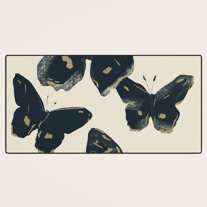 Black Butterflies 2 Desk Mat Gallery Image 3