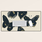Black Butterflies 2 Desk Mat Gallery Image 1