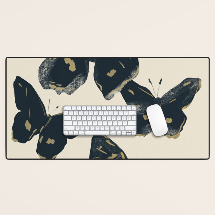 Black Butterflies 2 Desk Mat Gallery Image 1