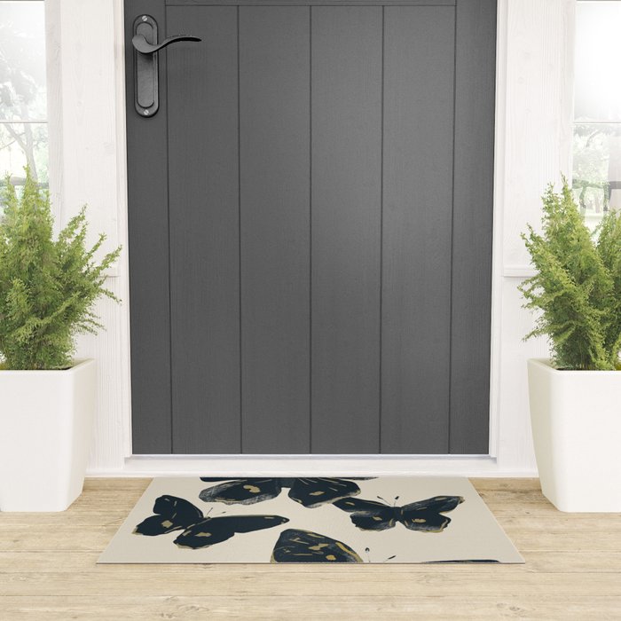Black Butterflies 2 Welcome Mat Gallery Image 3