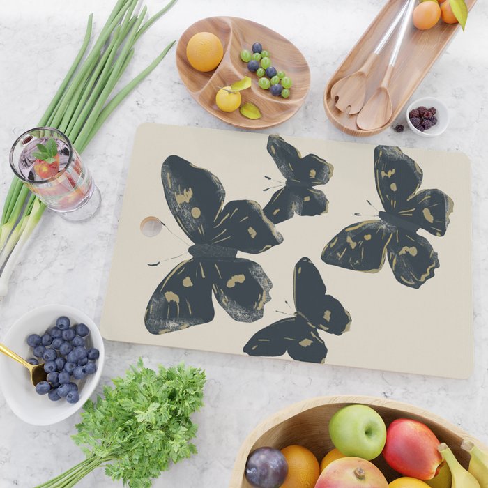 Black Butterflies 2 Cutting Board Gallery Image 2
