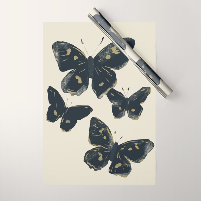 Black Butterflies 2 Wrapping Paper Gallery Image 1