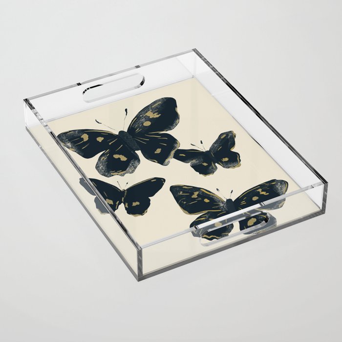 Black Butterflies 2 Acrylic Tray Gallery Image 1