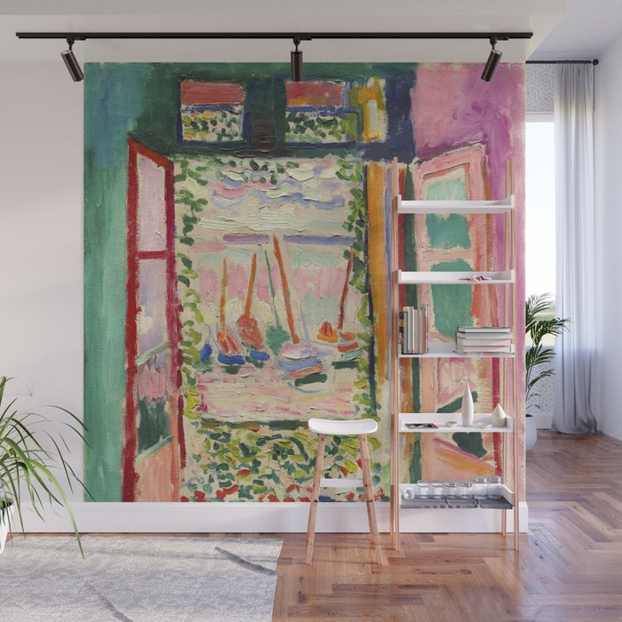 Henri Matisse's Open Window, Collioure 1905 French Riviera portrait nautical painting masterpiece Wall Mural Gallery Image 1