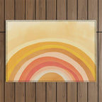 Whimsy Boho Rainbow Ombre Orange Yellow Outdoor Rug Gallery Image 1