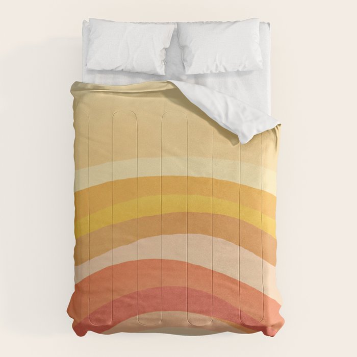 Whimsy Boho Rainbow Ombre Orange Yellow Comforter Gallery Image 6