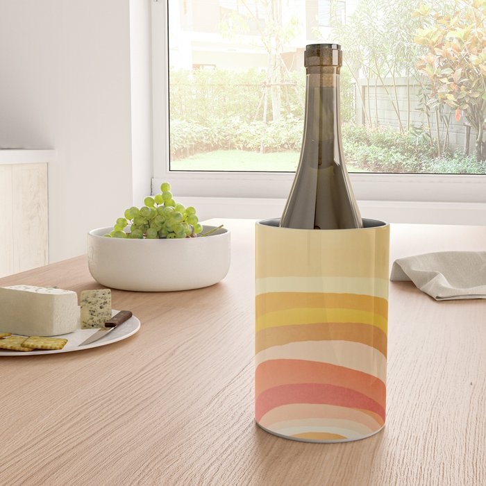 Whimsy Boho Rainbow Ombre Orange Yellow Wine Chiller Gallery Image 4