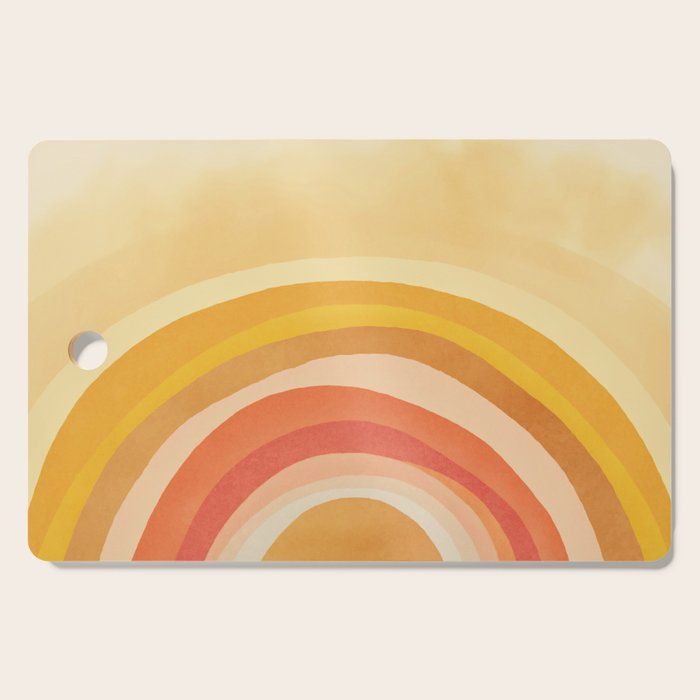 Whimsy Boho Rainbow Ombre Orange Yellow Cutting Board Gallery Image 1