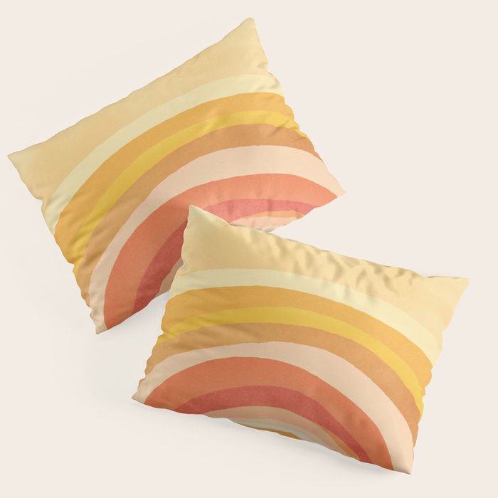 Whimsy Boho Rainbow Ombre Orange Yellow Pillow Sham Gallery Image 1