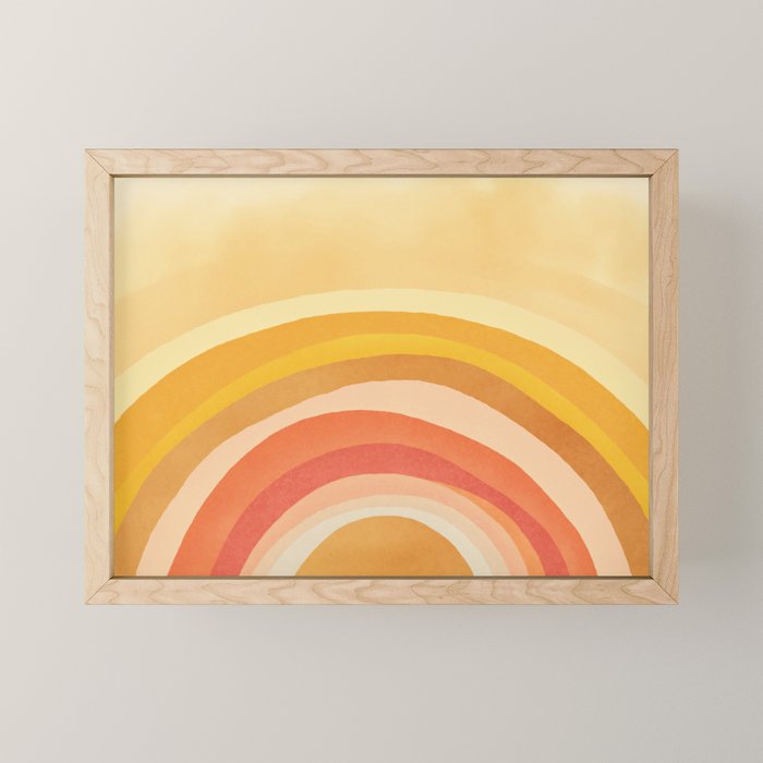 Whimsy Boho Rainbow Ombre Orange Yellow Mini Art Print Gallery Image 1
