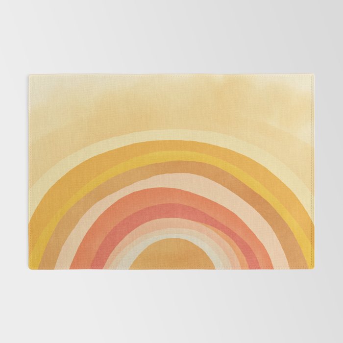Whimsy Boho Rainbow Ombre Orange Yellow Rug Gallery Image 2