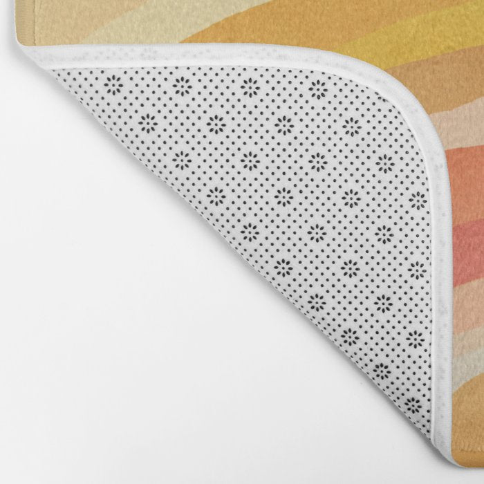 Whimsy Boho Rainbow Ombre Orange Yellow Bath Mat Gallery Image 2