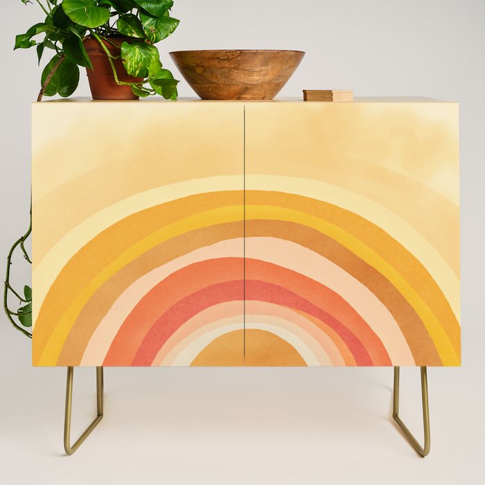 Whimsy Boho Rainbow Ombre Orange Yellow Credenza Gallery Image 1