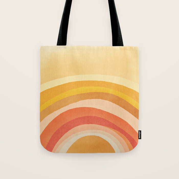 Whimsy Boho Rainbow Ombre Orange Yellow Tote Bag Gallery Image 1