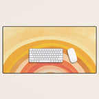 Whimsy Boho Rainbow Ombre Orange Yellow Desk Mat Gallery Image 1