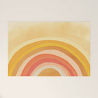 Whimsy Boho Rainbow Ombre Orange Yellow Welcome Mat Gallery Image 1