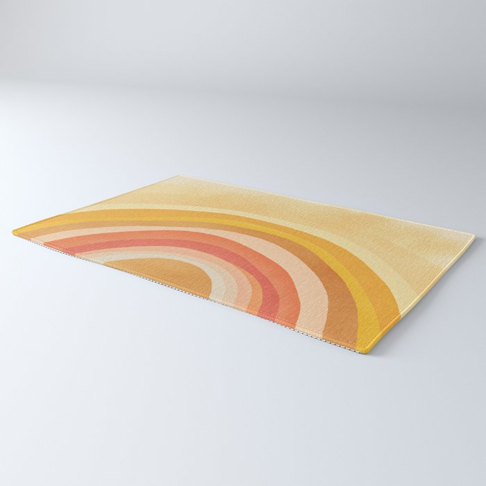 Whimsy Boho Rainbow Ombre Orange Yellow Rug Gallery Image 3