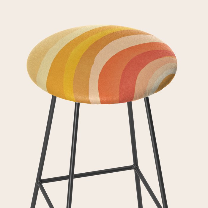 Whimsy Boho Rainbow Ombre Orange Yellow Stool Gallery Image 2
